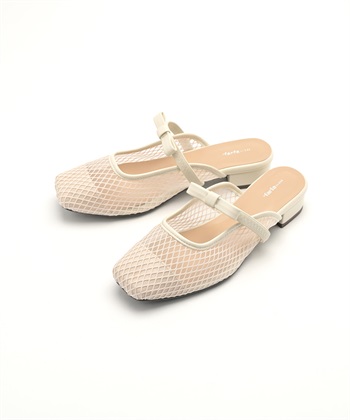 anyfee 【anyfee/プラスサイズ】チュールミュール/サンダル（4E・甲高・幅広）《la farfa SHOES/ラファーファシューズ》_variationthumb_1