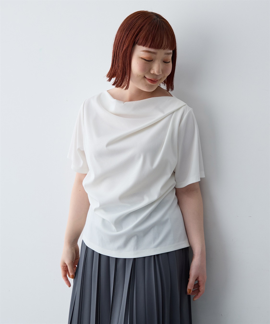 anyfee 【anyfee/大きいサイズ】ドレープリブTシャツ_main