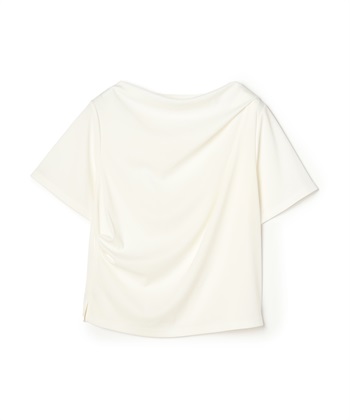 【anyfee/大きいサイズ】ドレープリブTシャツ(オフホワイト-LL)