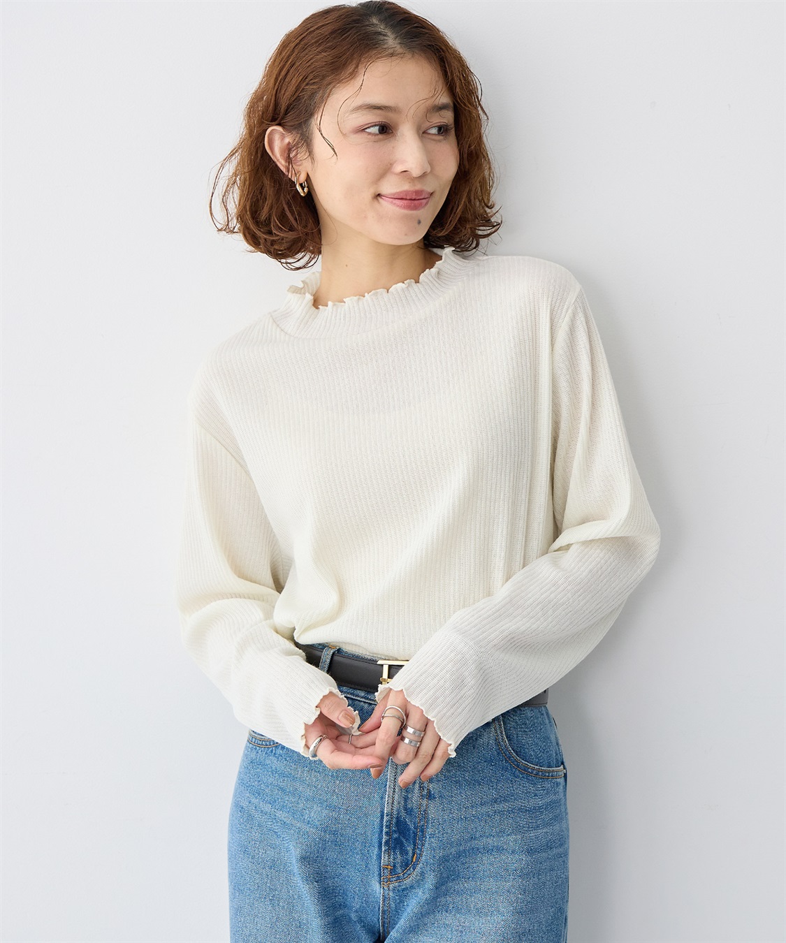 anyfee 【anyfee/大きいサイズ】プチハイネックメロープルオーバー_main