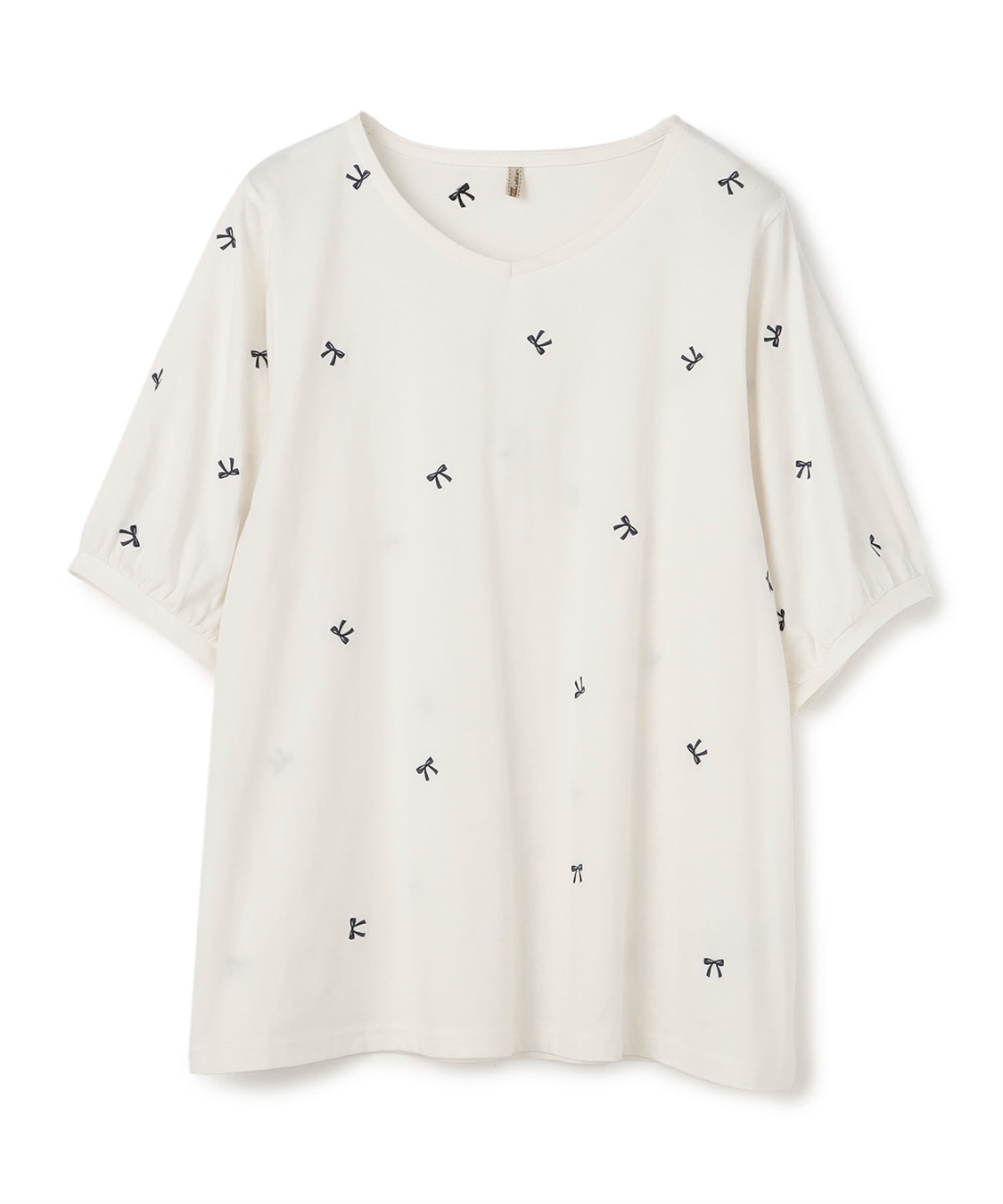 anyfee 【anyfee/プラスサイズ】リボン刺繍Tシャツ_variation_1