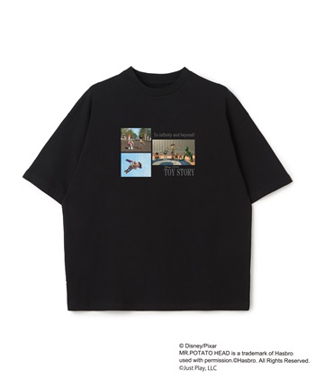 【TOY STORY/トイ・ストーリー】MovieグラフィックTシャツ / Over Harf Sleeve Graphic T-shirt《UNISEX》(ブラック-M)