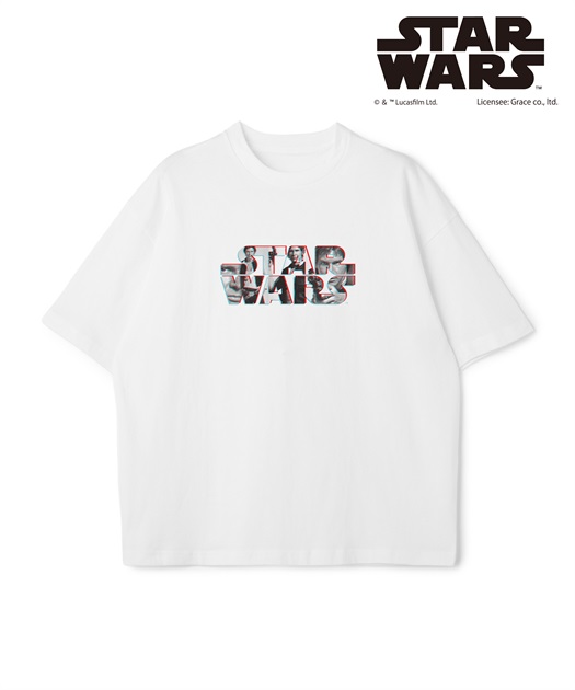 LAFUKU 【STAR WARS/スターウォーズ】ヴィンテージライクロゴプリントTシャツ / Over Harf Sleeve T-shirt《UNISEX》（2026SS）