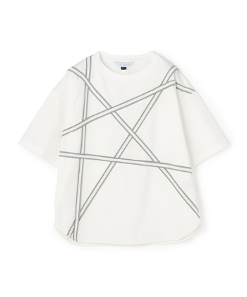 スターモチーフライン入りTシャツ(ホワイト-36)