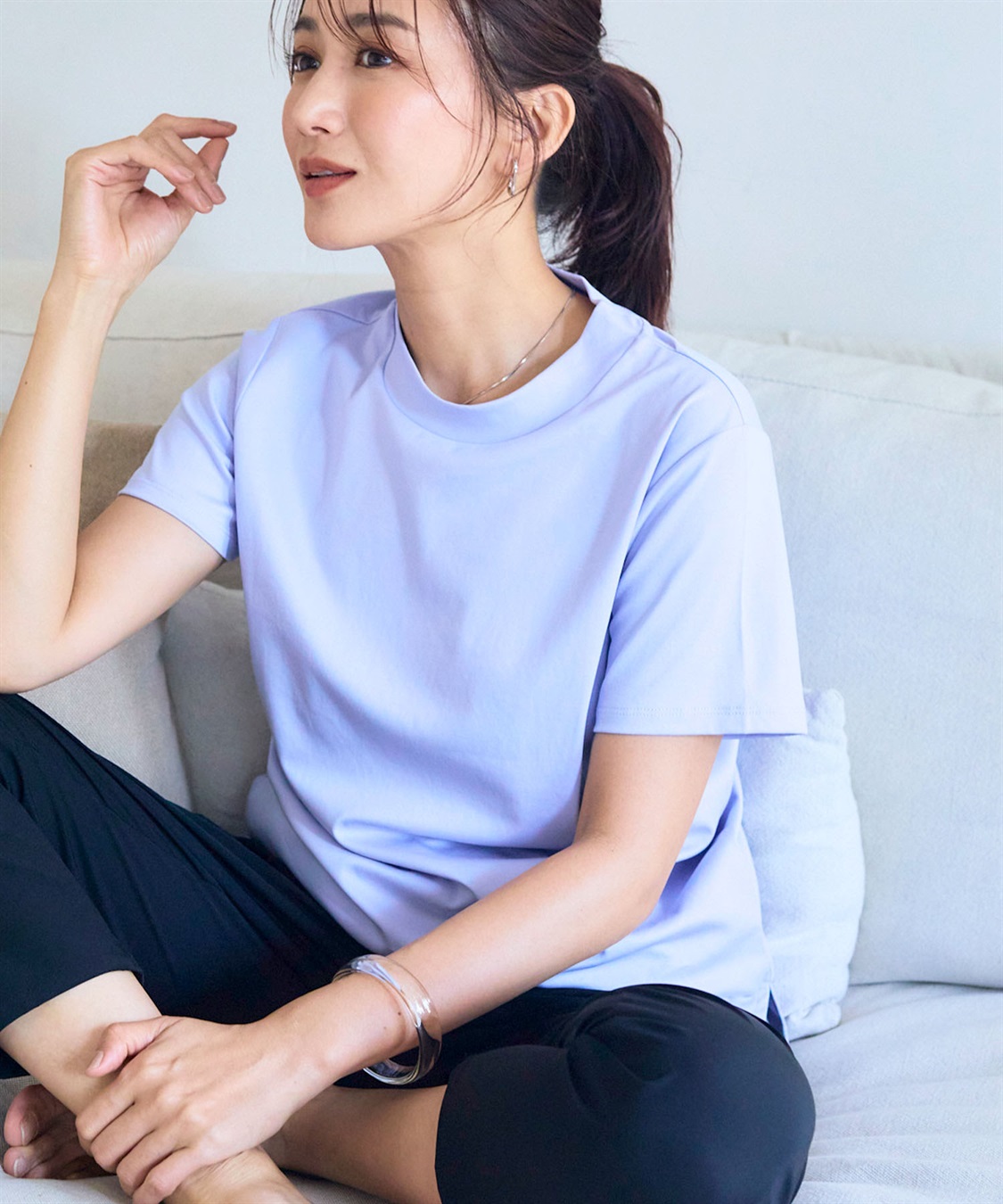 CROSS FUNCTION 《シワになりにくい・なめらか》正解ハイネックTシャツ【CF/クロスファンクション】_main