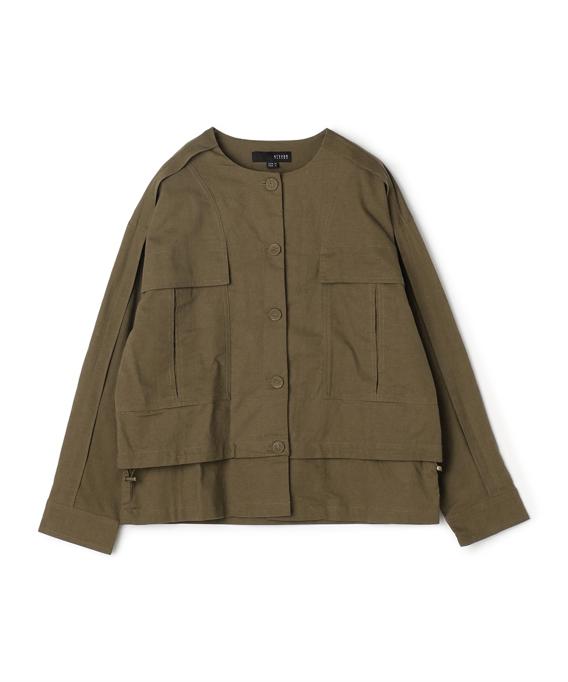 ATSURO TAYAMA 【ART OF GARDEN】コットン×リネンキャンバスノーカラーブルゾン_main