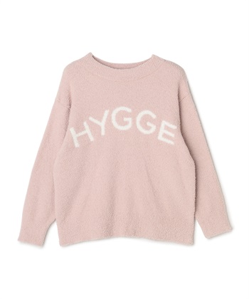 【LAFUKU/ラフク】もちふわマシュマロニットHYGGEロゴトップス/ルームウェア（上下別売り）(ピンク-S)