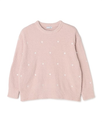 LAFUKU 【LAFUKU/ラフク】もちふわマシュマロニットハートドット刺繍トップス/ルームウェア（上下別売り）_variationthumb_4