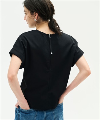 バックジップTシャツ【CLEAN MOTION】(ブラック-F)