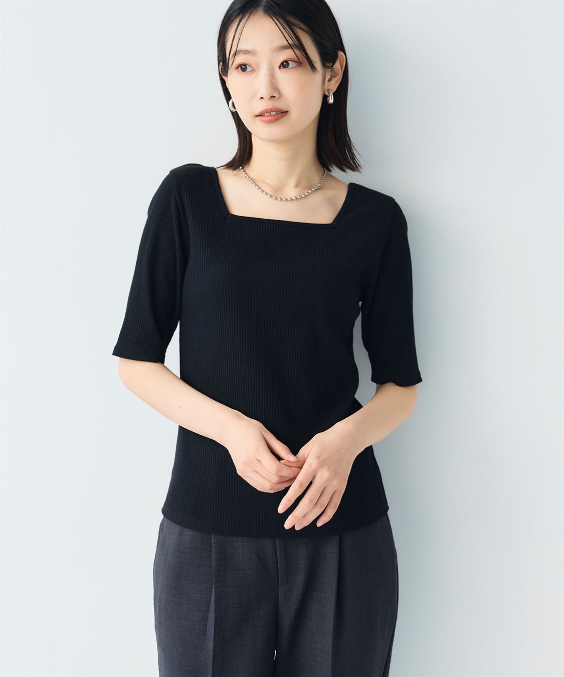 CROSS FUNCTION 《UVカット》エブ楽 前後2wayテレコ５分袖Tシャツ_variation_2