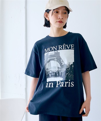 CROSS FUNCTION 《UV・接触冷感》エブ楽 ParisフォトプリントTシャツ_variationthumb_2