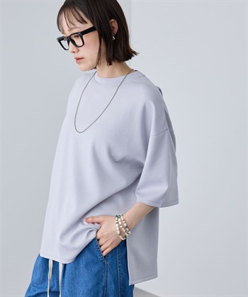 CROSS FUNCTION 《UV/接触冷感》エブ楽 なめらかダンボール ビッグシルエットTシャツ_variationthumb_1