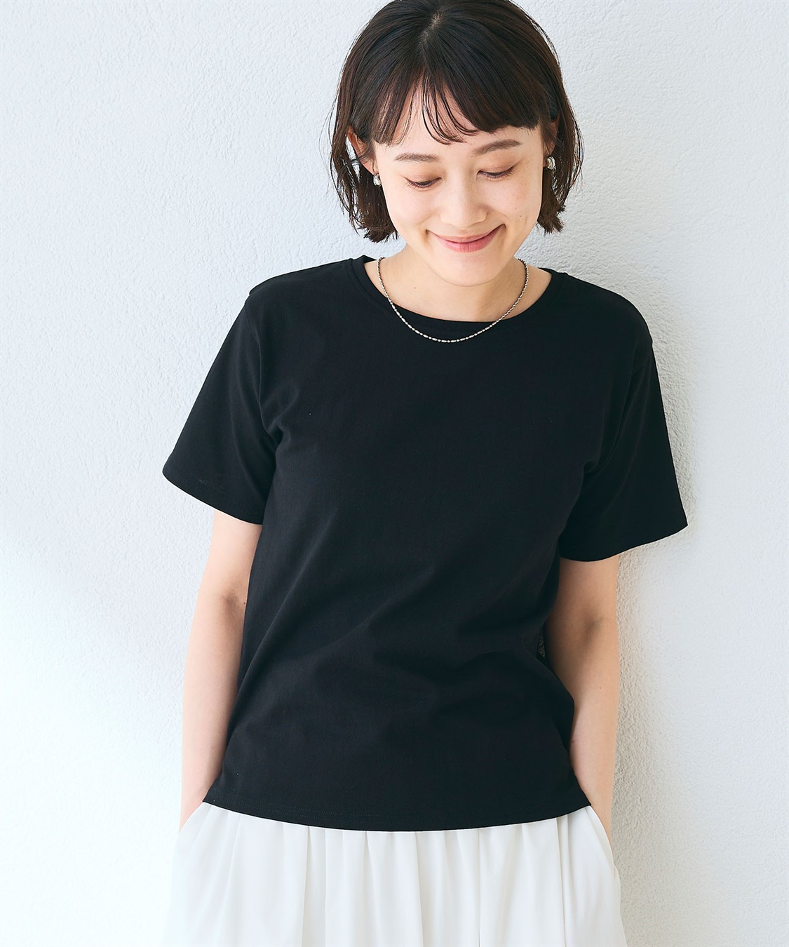 CROSS FUNCTION 《汗染み防止》裾スリットベーシックTシャツ_variation_2