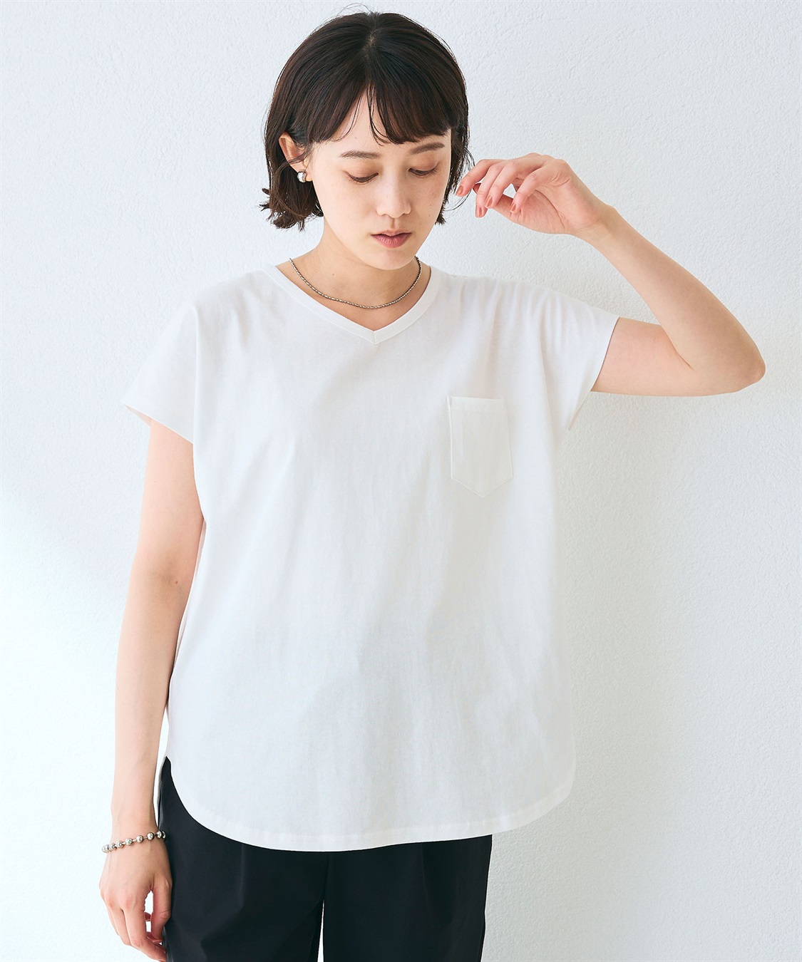 CROSS FUNCTION 《汗染み防止》フロントポケットTシャツ_variation_1