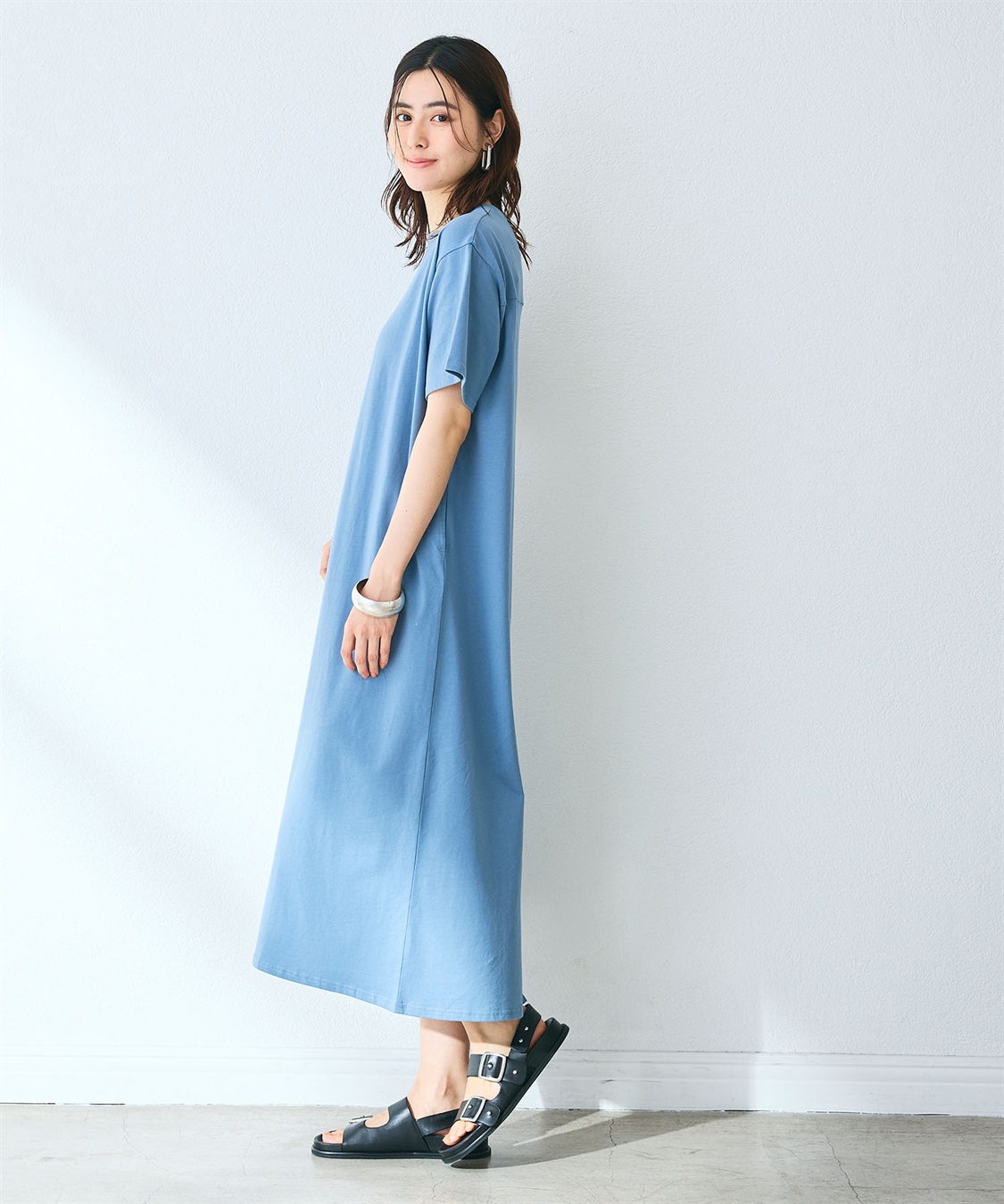 CROSS FUNCTION 《汗染み防止》バックスリットベーシックワンピース_variation_4