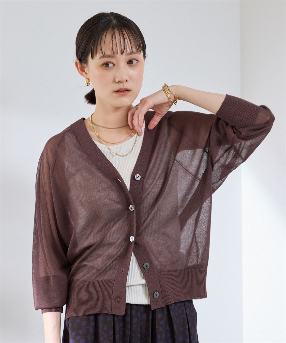 CROSS FUNCTION 《洗える》サマ美え ドライシアーニットカーディガン_variation_3