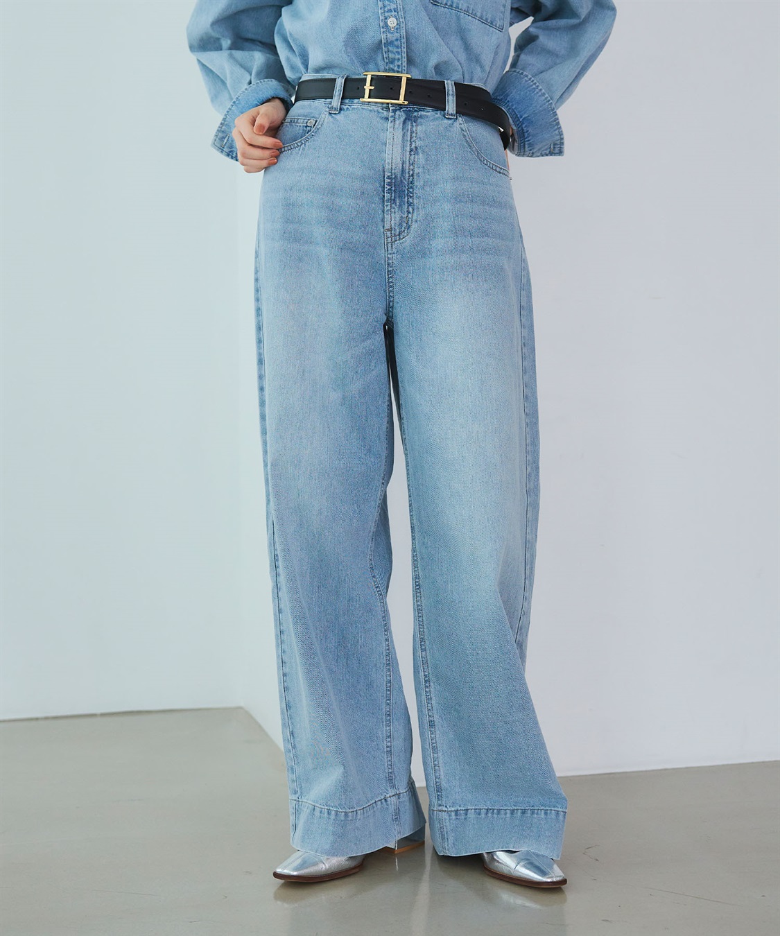 CROSS FUNCTION 《撥水》FRESH DENIM デニムワイドバギーパンツ_main