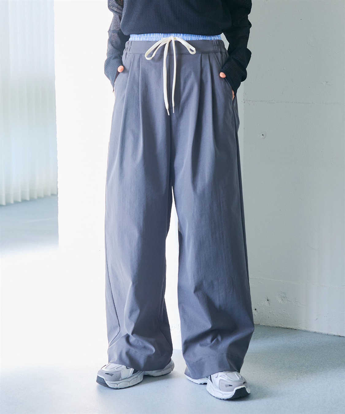CROSS FUNCTION 《UV/吸水速乾》エブ楽 ダブルウエストイージーワイドパンツ_variation_1
