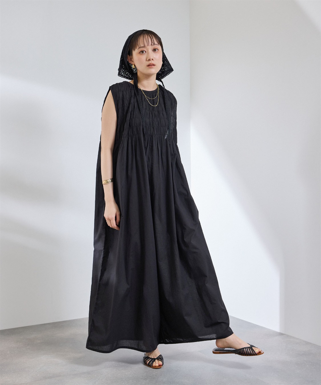 CROSS FUNCTION 《通気性》サマ美え ギャザーワイドオールインワン_variation_1
