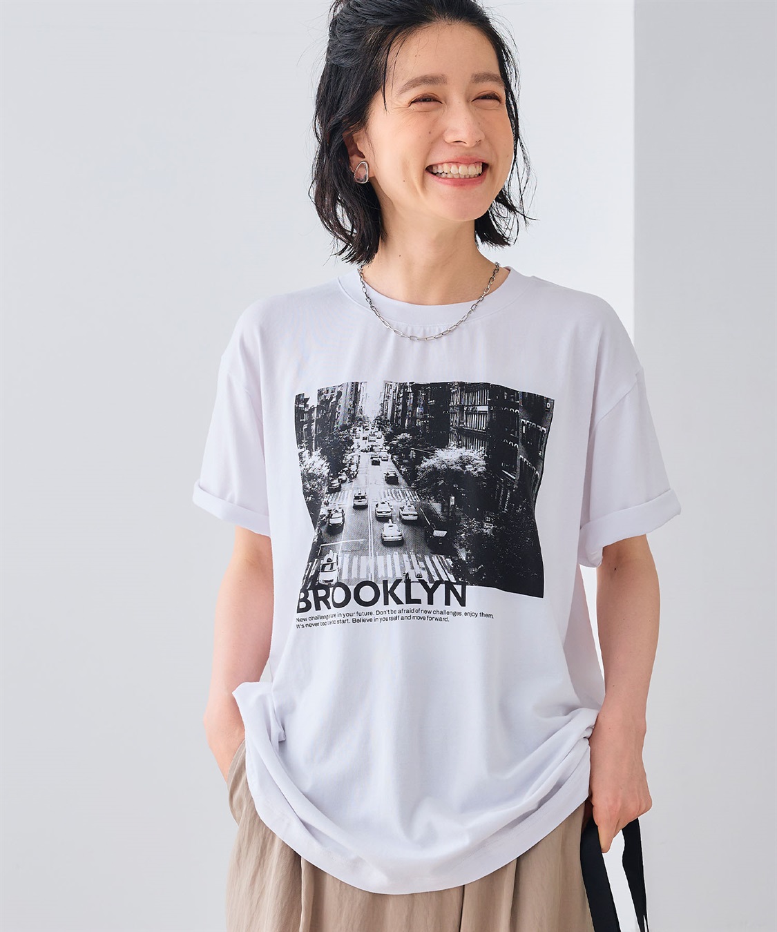 CROSS FUNCTION エブ楽 BROOKLYNフォトプリントTシャツ_main