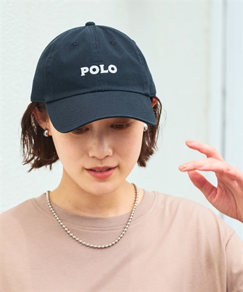 POLO ロゴ刺繍キャップ(ブラック-フリー)