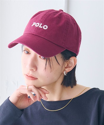 POLO ロゴ刺繍キャップ(ワイン-フリー)