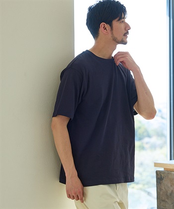 《抗菌防臭》エブ楽 3枚セット メンズヘビーウェイトコットンTシャツ　(ネイビー-Ｍ)