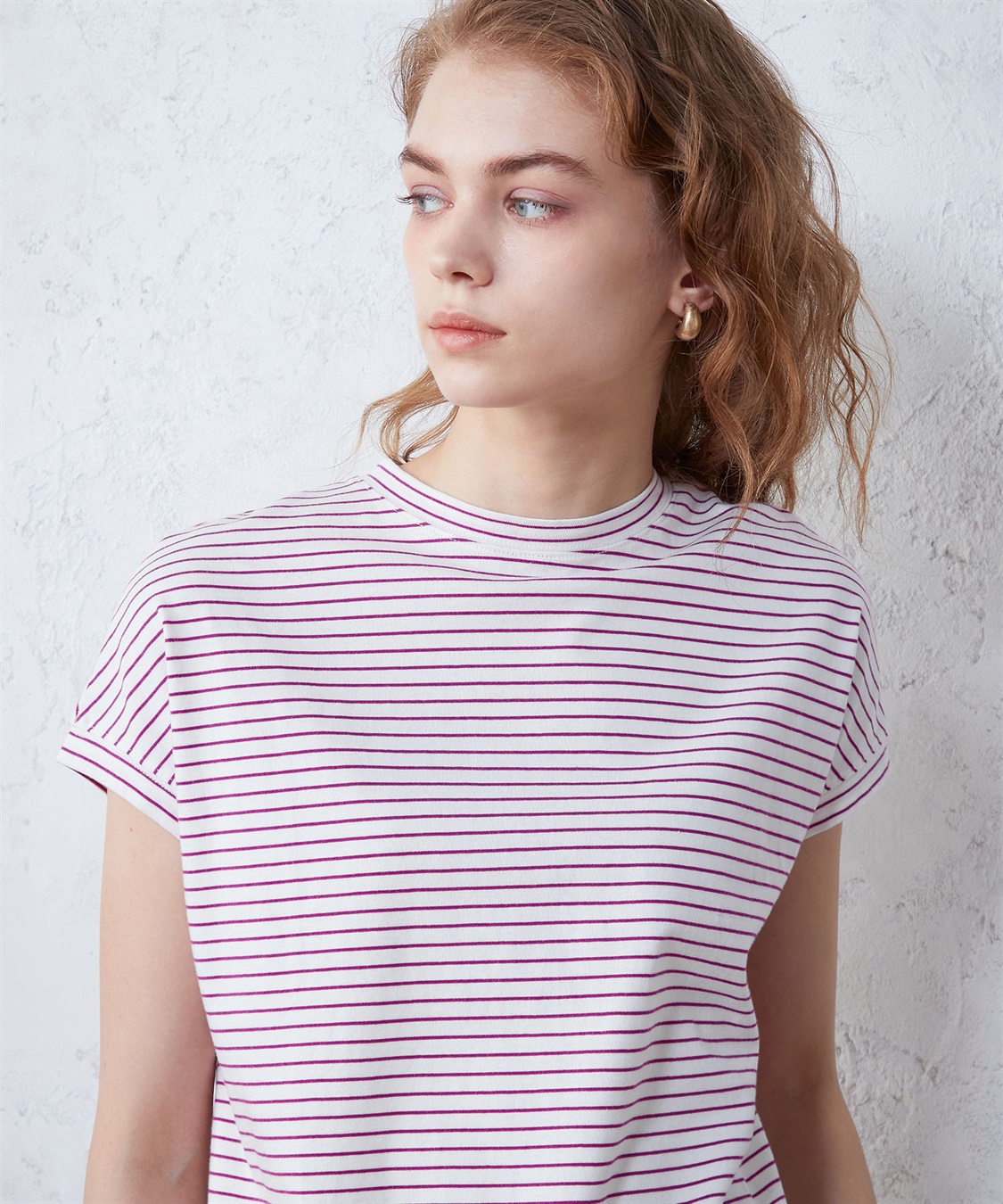 LE SOUK HOLIDAY モックネックボーダーTシャツ_sub_4