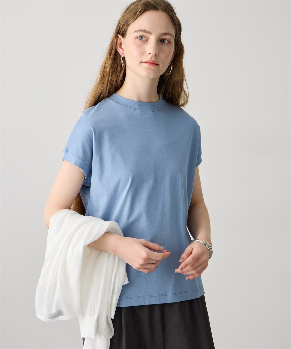 LE SOUK HOLIDAY モックネックスムースTシャツ【接触冷感・吸水速乾】_sub_2