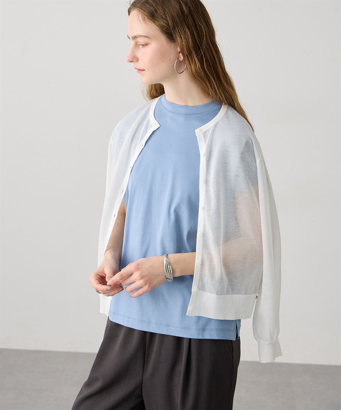 LE SOUK HOLIDAY モックネックスムースTシャツ【接触冷感・吸水速乾】_sub_3