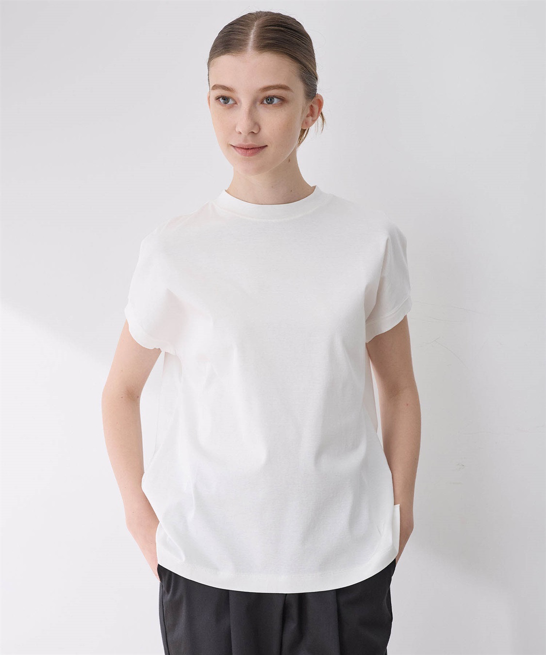 LE SOUK HOLIDAY モックネックスムースTシャツ【接触冷感・吸水速乾】_sub_8
