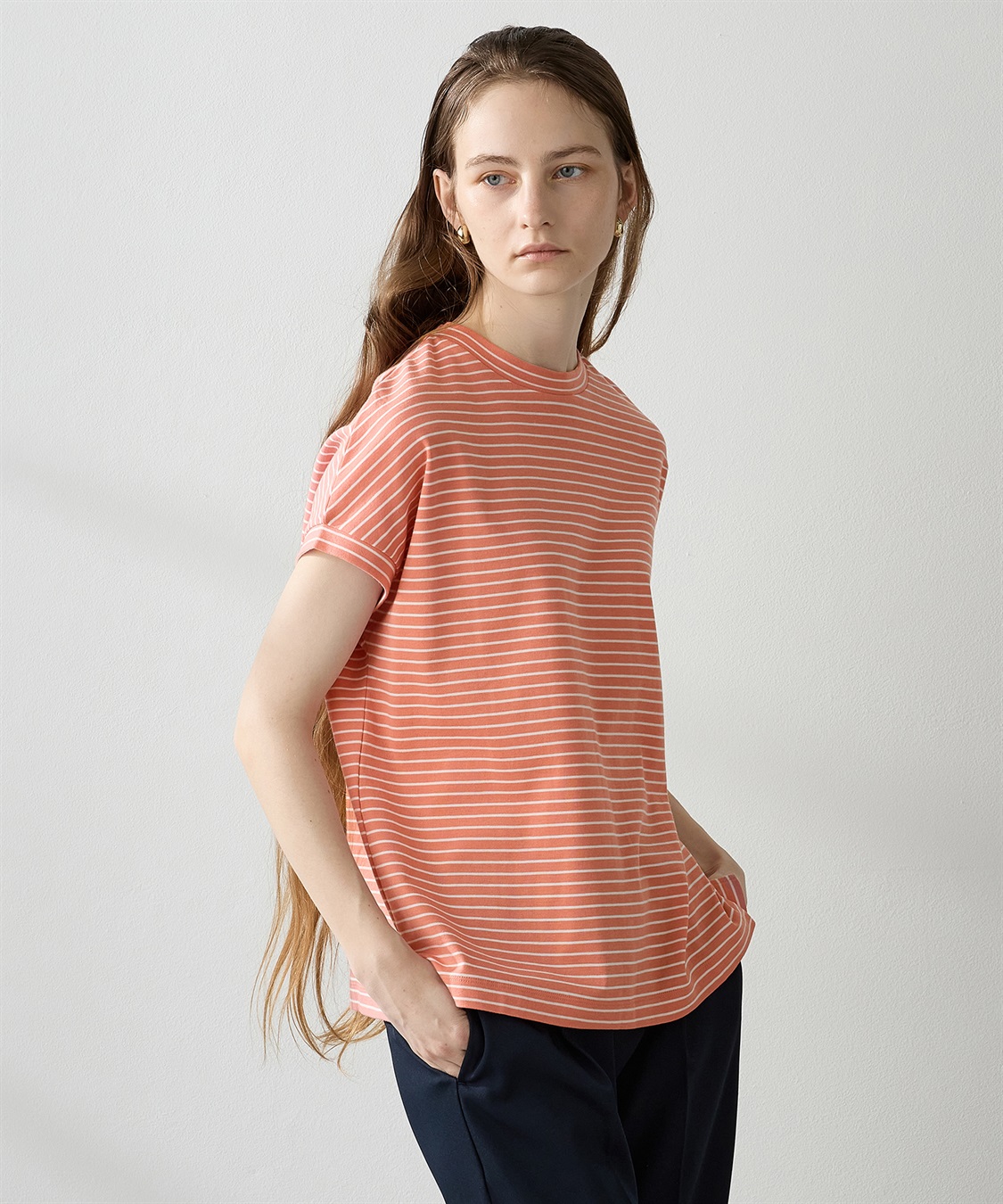 LE SOUK HOLIDAY モックネックボーダーTシャツ_sub_10