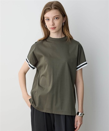 LE SOUK HOLIDAY ラインモックネックTシャツ【接触冷感】_subthumb_1