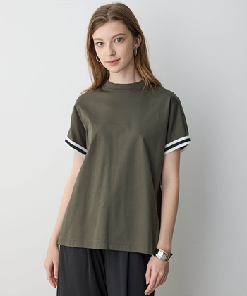 LE SOUK HOLIDAY ラインモックネックTシャツ【接触冷感】_subthumb_2