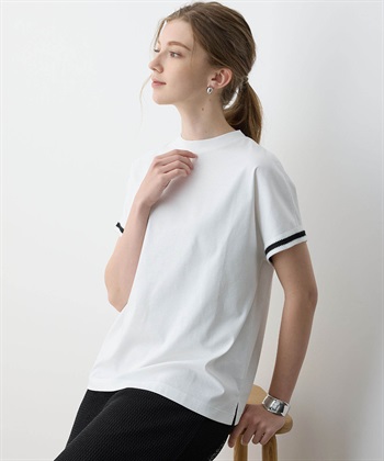 LE SOUK HOLIDAY ラインモックネックTシャツ【接触冷感】_subthumb_8
