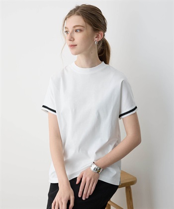 LE SOUK HOLIDAY ラインモックネックTシャツ【接触冷感】_subthumb_9
