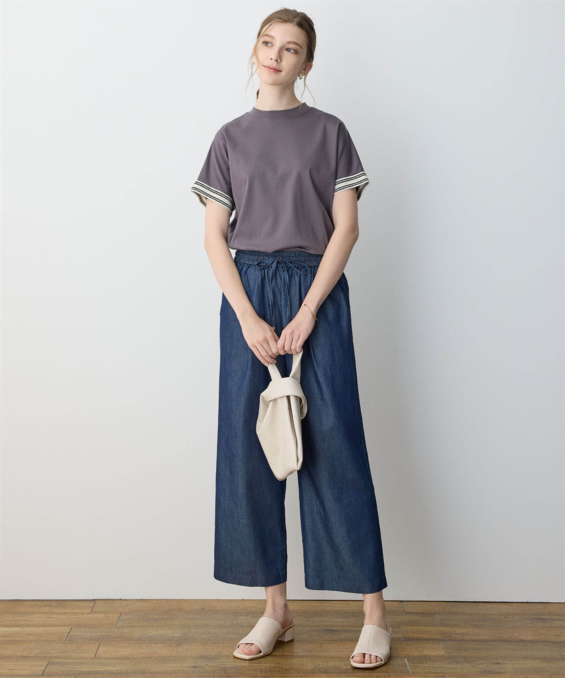 LE SOUK HOLIDAY ラインモックネックTシャツ【接触冷感】_sub_19