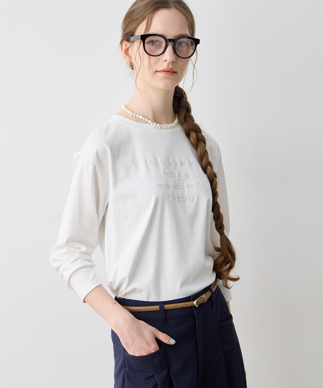 LE SOUK HOLIDAY 刺しゅうロングＴシャツ【接触冷感】_sub_6
