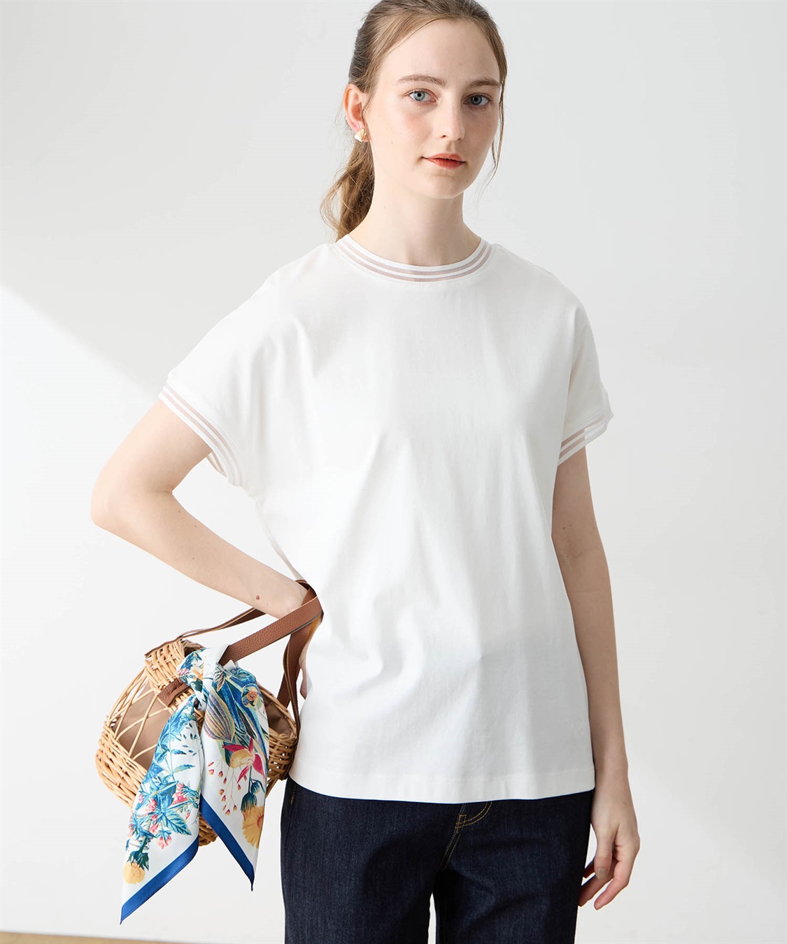 LE SOUK HOLIDAY メッシュテープスムースTシャツ【接触冷感・吸水速乾】_sub_4