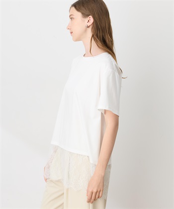 LE SOUK HOLIDAY 裾レースドッキングTシャツ【接触冷感】_subthumb_1