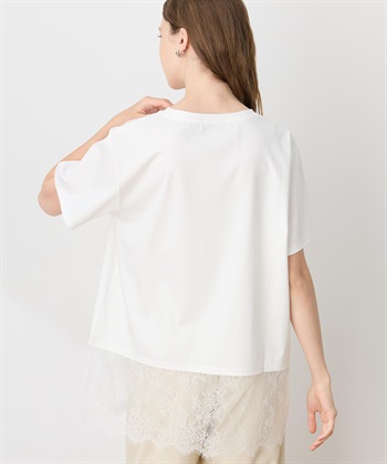 LE SOUK HOLIDAY 裾レースドッキングTシャツ【接触冷感】_subthumb_2