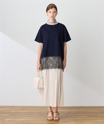 LE SOUK HOLIDAY 裾レースドッキングTシャツ【接触冷感】_subthumb_8