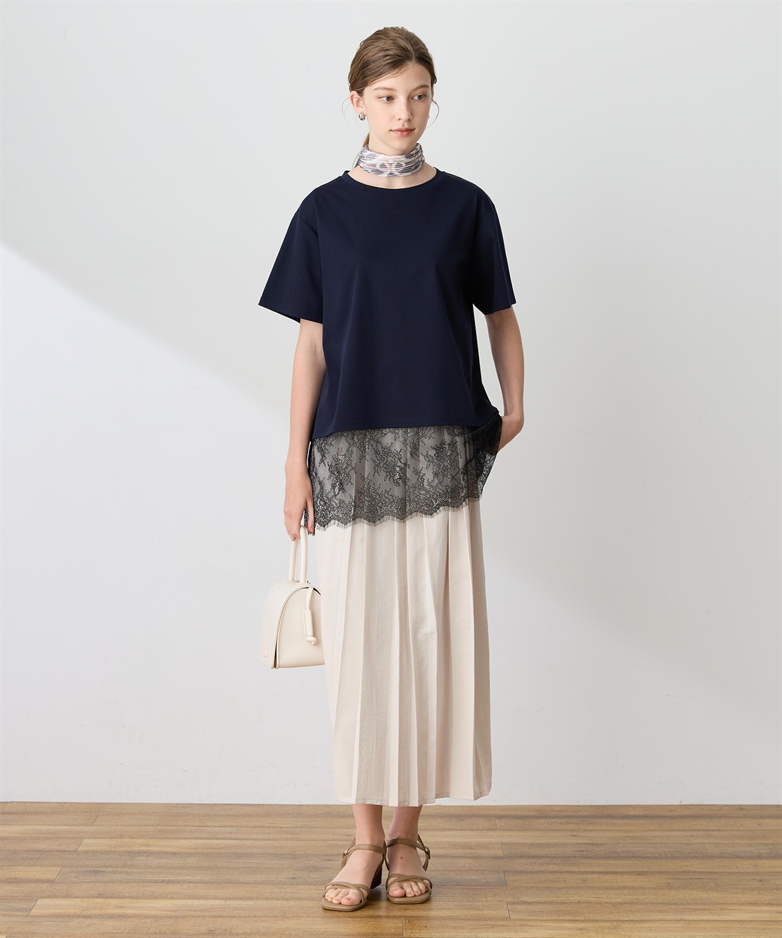 LE SOUK HOLIDAY 裾レースドッキングTシャツ【接触冷感】_sub_9