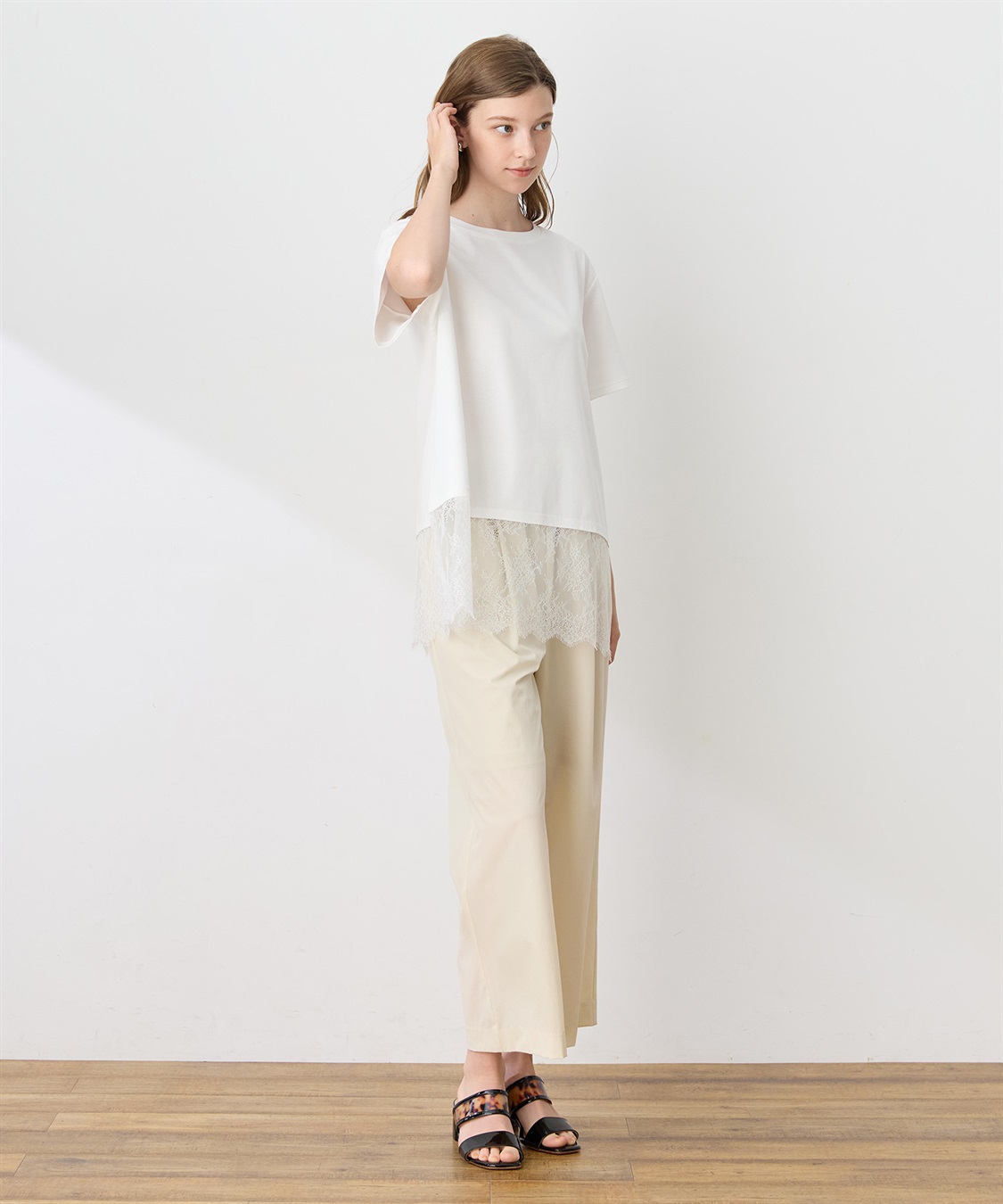 LE SOUK HOLIDAY 裾レースドッキングTシャツ【接触冷感】_sub_10