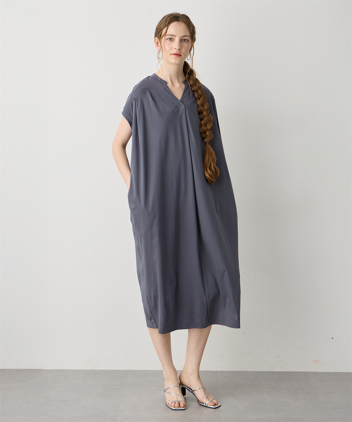 LE SOUK HOLIDAY スキッパーネックコクーンワンピース【接触冷感・吸水速乾】_sub_8