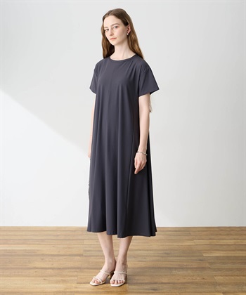 LE SOUK HOLIDAY トリコットクルーネックカットワンピース【接触冷感・UVカット】_subthumb_2