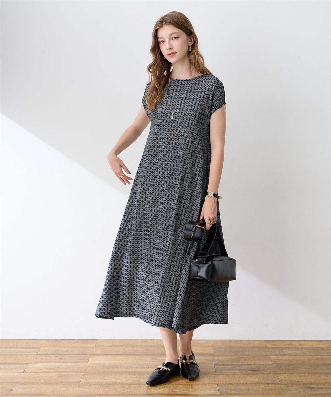 LE SOUK HOLIDAY ストレッチリネンライクプリントワンピース【接触冷感・UVカット】_sub_5
