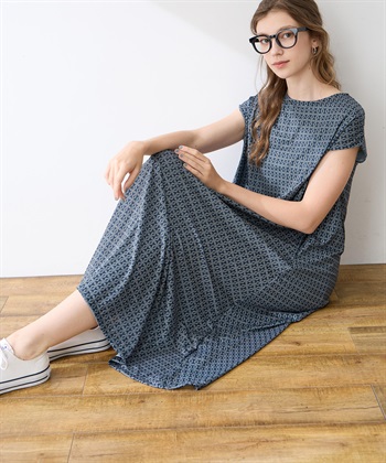 LE SOUK HOLIDAY ストレッチリネンライクプリントワンピース【接触冷感・UVカット】_subthumb_6