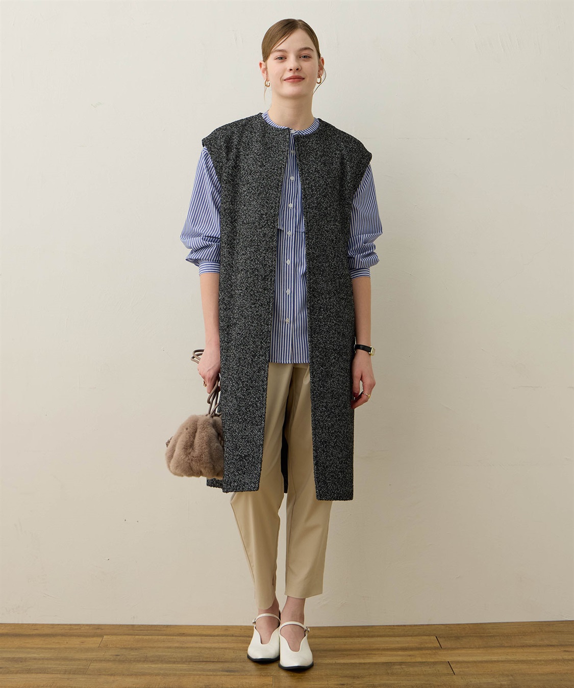 LE SOUK HOLIDAY フェイクウールジレ_sub_4