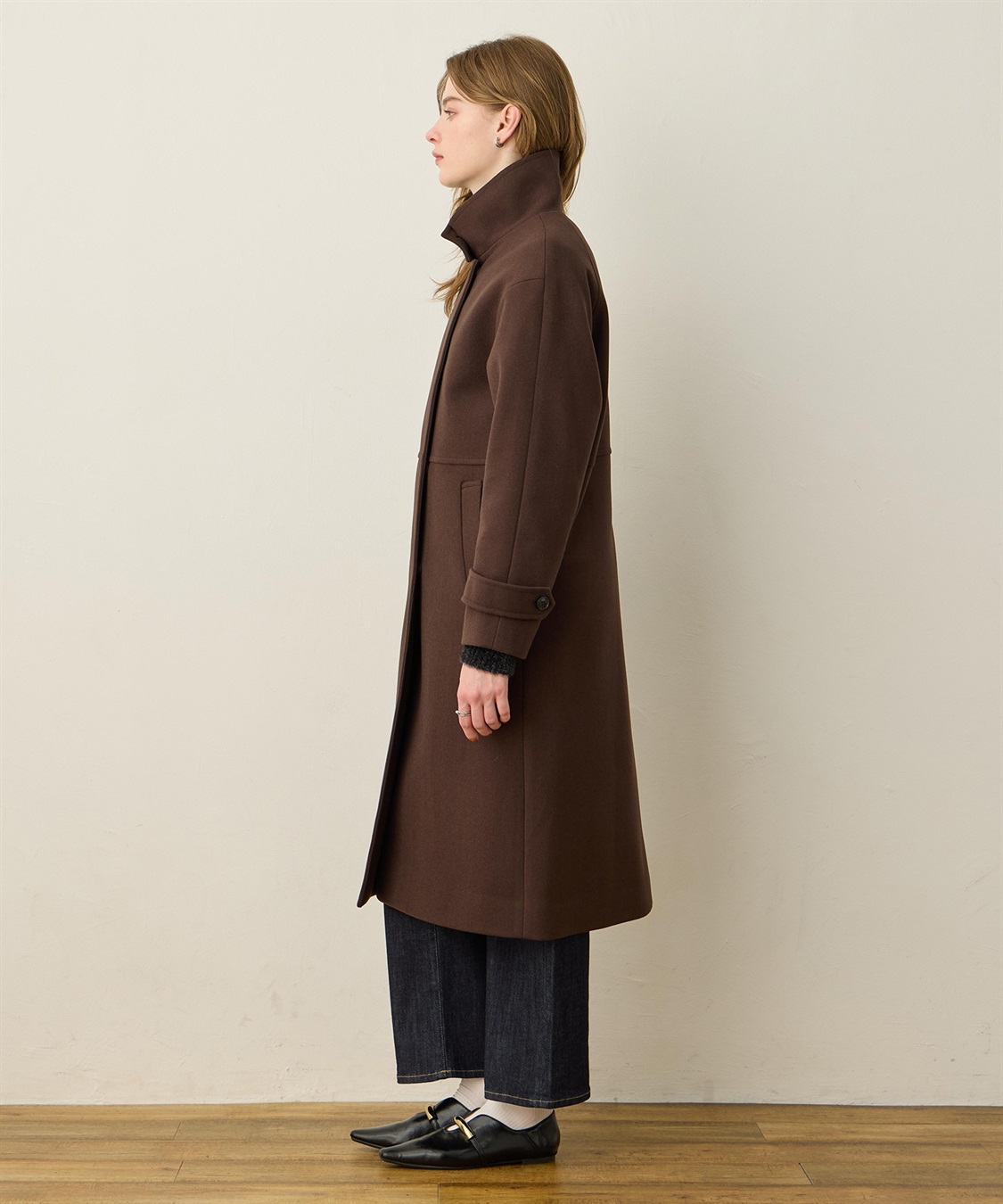 LE SOUK HOLIDAY フェイクウールスタンドカラーロングコート_sub_6